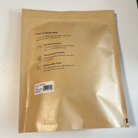 Knix - Padded V-Neck Wide Strap Bra - Shocking Pink. Size: 2. NIB - Picture 3 of 5